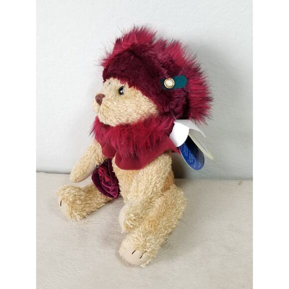 Ruby Brass Button Bears Teddy Bear 2004 Handcrafted 13" The Bear of Happiness - Picture 4 of 13